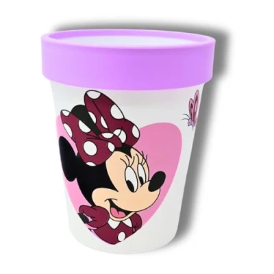 Immagine di Stor Minnie Mouse Bicchiere per bambini antiscivolo e senza BPA Tazza 260 ml asilo da campeggio in plastica riutilizzabile