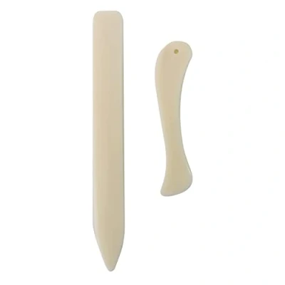 Immagine di 2 PCS Paper Creaser Set, Set Bone Folder Scorer Marker Piega, Cartella in Osso Bianco Strumento, per Lavori di Carta Rilegatura Libri Creazione Cartoncini e Forniture Ufficio