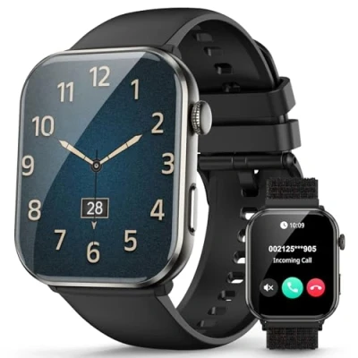 Immagine di Blackview Smartwatch Donna Uomo, Effettua e Risposta Chiamate,1,96&#039; Orologio Intelligente Fitness con Contapassi/Cardiofrequenzimetro/800mAh/SpO2/Monitoraggio del Sonno/Bussola per Android IOS