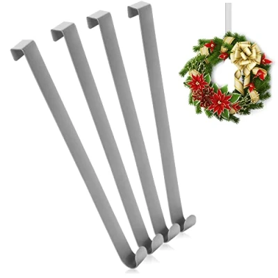 Immagine di com four® 4 Ganci per Porte in Acciaio Inossidabile da 26 cm ghirlande e Decorazioni Gancio di Appartamenti Esterno Appendiabiti Appendere