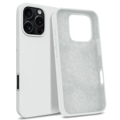 Immagine di MyGadget Custodia compatibile con iPhone 16 Pro Max Hardcase Strato Microfibra &amp; Cover Silicone Resistente Protezione Antigraffio Antiurto Bianco