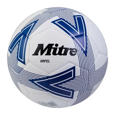 Immagine di Mitre Impel L30P Pallone da calcio, resistente, indeformabile, bianco/blu, 3