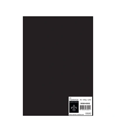 Immagine di Cartoncino Florence Liscia Materiali per Biglietti colorati A5 Nero 200 Fogli Carta colorata Scrapbooking, Biglietti, Fustellatura e Progetti con la 300 gsm