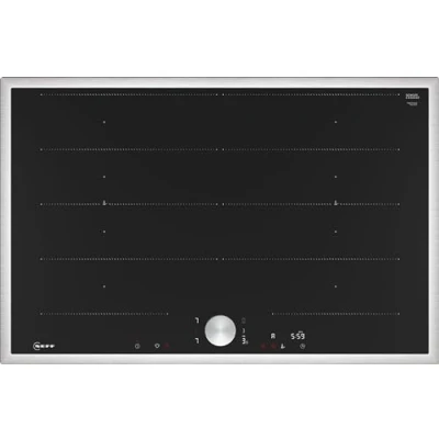 Immagine di NEFF T68STY4L0 piano cottura a induzione N90, autosufficiente in vetroceramica, larghezza 80 cm, Twist Pad, Flex Induction, Home Connect, Smart Hood Automatic, sospeso, nero