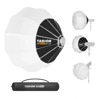 Immagine di TARION Lantern Softbox con supporto Bowens: 65 cm Quick Release Fotografia Ball Collapsible Soft Box per Studio Photography Video Flash Luce Softbeam (SP 65)