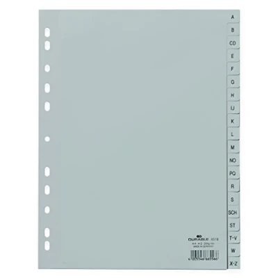 Immagine di Durable 6510 Divisore DIN A4 A Z Polipropilene Grigio 20 schede linguette in rilievo 651010