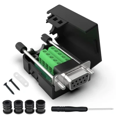 Immagine di Oiyagai Connettore DB9 RS232 D SUB Femmina Adattatore Porta Seriale 9 Pin COB Modulo di Segnale con Custodia e Tubi (Femmina Vite)