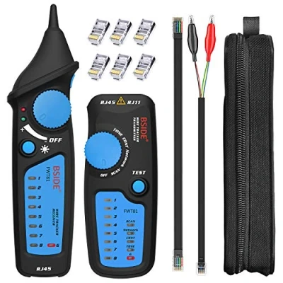 Immagine di BSIDE FWT81 Tester per Cavi di Rete Tracker Ethernet LAN RJ11 RJ45 Tracciatore linea telefonica Rilevatore interruzione del cavo perimetrale con Connettore Modulare