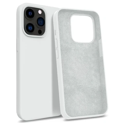 Immagine di MyGadget Custodia per iPhone 13 Pro Max Hardcase con Strato Microfibra &amp; Cover Silicone Resistente Protezione Antigraffio Antiurto Bianco