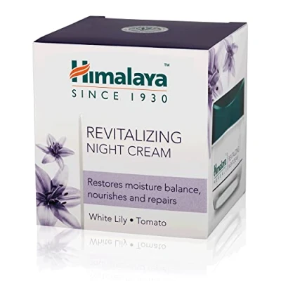 Immagine di Himalaya Herbals Revitalizing Night Cream to Boosts Skin Oxygen, Removes Dullness, Dark Spots, Uneven Tone, Replenishes Moisture Overnight, Non Oily Face 50g