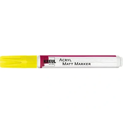 Immagine di Kreul 46232 Marcatore Medio, con Punta a Proiettile di Circa 2 4 mm, Giallo, Opaco, Vernice acrilica Permanente Base d&#039;Acqua, per Accenti in filigrana, Colore Yellow, Medium,