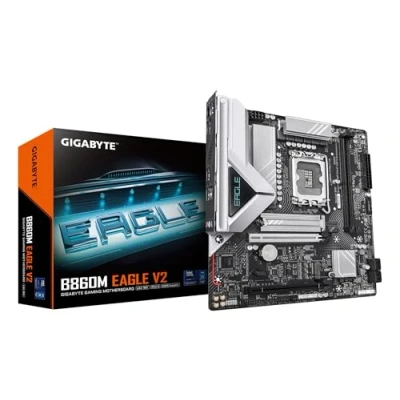 Immagine di GIGABYTE B860M EAGLE V2 Scheda madre CPU Intel Core Ultra Series, VRM a 6+1+2 fasi, fino 9066 MHz DDR5, 1x M.2 PCIe 5.0 + 4.0, LAN 2.5 GbE, USB 3.2 Gen 1