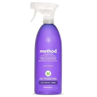 Immagine di method detergente spray multiuso con profumo di lavanda, per diverse superfici, confezione da 1 pezzo 828 ml.