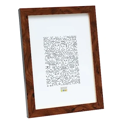 Immagine di Deknudt Frames s43ag2 Cadre Photo avec Filet Doré Bois de Loupe Brun 13 x 18 cm
