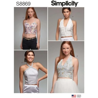 Immagine di Simplicity US8869H5 Sewing Pattern S8869 Cartamodello per Maglie da Donna, Carta, Bianco, Variabile