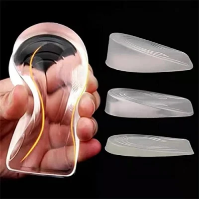 Immagine di 1 paio di cuscinetti in gel silicone per aumentare l&#039;altezza della soletta del tallone, inserti sollevamento tallone a mezza tinta unita con imbottitura elastica