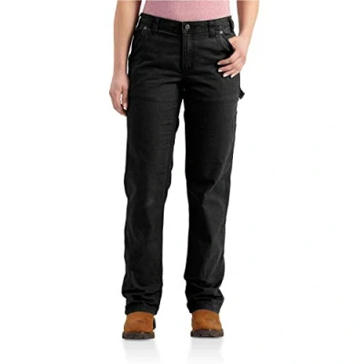 Immagine di Carhartt, Pantaloni da lavoro in cotone canvas Rugged Flex®, Loose Fit Donna, Nero, W10