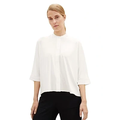 Immagine di TOM TAILOR Camicetta Basic vestibilità Ampia Blusa, 10315 whisper Bianco, 46 Donna