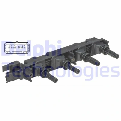 Immagine di DELPHI GN10502 12B1 Bobina d&#039;accensione 6 12 PEUGEOT: 206 Hatchback, 406 Coupe, 307 CITROËN: C4 I Coupe