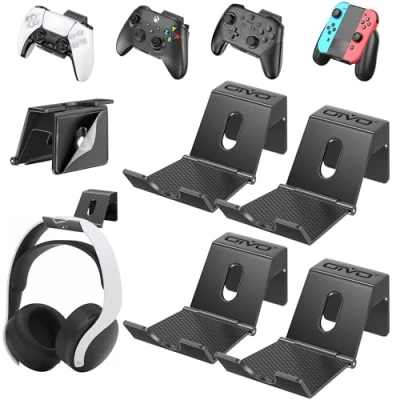 Immagine di OIVO Supporto per Controller, Cuffie Gaming, Universale Parete Joystick PS5/PS4/Xbox One/Series X/Series S/Nintendo Switch, 4 Pezzi