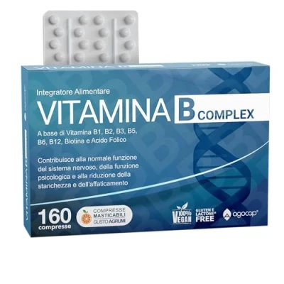 Immagine di vitamina B Complex, B, Agocap®. Integratore di B1, B2, B3, B5, b6, b12 e acido folico, Biotina. stanchezza 160 compresse, Vitamine Gruppo