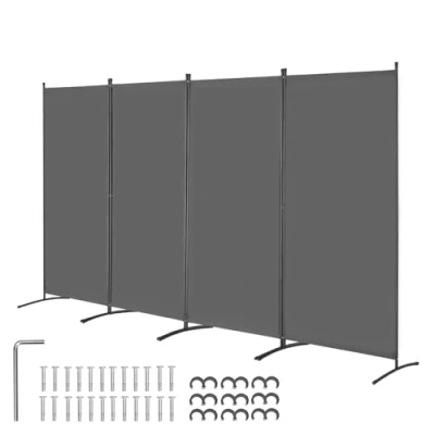 Immagine di VEVOR Divisorio per Ambienti a 4 Pannelli, Schermo Privacy Pieghevole, Portatile Separazione degli Ambienti, Indipendente Camera da Letto, Studio, Grigio
