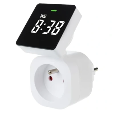 Immagine di Green Blue Presa timer digitale verde blu con 8 programmi regolabili individualmente carico massimo 16 A/3680 W Display LCD, classe di protezione IP20 per uso interno (GB610 E)