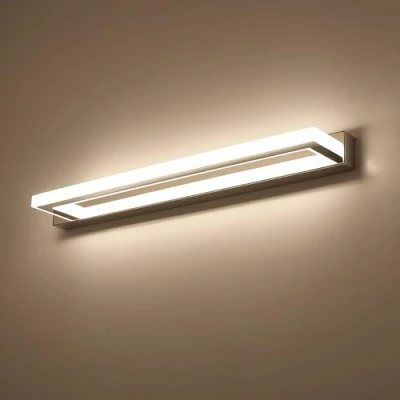 Immagine di ECOBRT LED Lampada a specchio Cromo da Bagno 42cm Lunga 9W 4000K parete Ban 220V