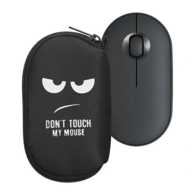 Immagine di kwmobile Custodia Mouse Wireless Compatibile con Logitech Pebble 2 M350s / M350 Neoprene Astuccio Porta PC Gaming Don&#039;t Touch My