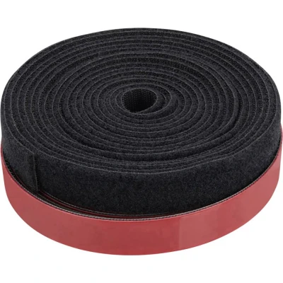 Immagine di Digitus DN CT 10M 25 Gestione cavi A strappo da incollare, per raggruppare Parte morbida, lato morbido e rigido, rigida, fungo, extra forte Nero 1