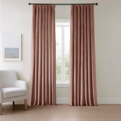 Immagine di HPD Half Price Drapes Heritage Tende in Velluto Felpato, Lunghe 248 cm, oscuranti, per Camera da Letto e Soggiorno, 127 x 238 cm (Larghezza Lunghezza), 1 Pannello, Rosa Selvatica