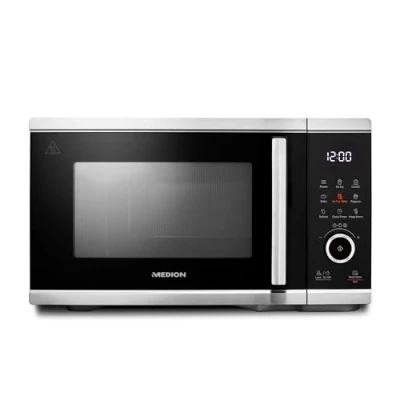 Immagine di MEDION Microonde con funzione friggitrice ad aria calda (25L, 900W, 1500W calda, 9 programmi automatici, 10 livelli di potenza, modalità scongelamento, MD11499) nero