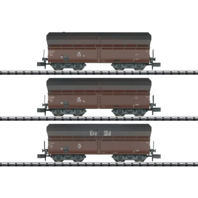 Immagine di N Kit da 3 pz. Vagone autoscarica per trasporto di cocchi parte della DB MiniTrix 18269