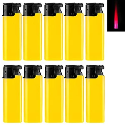 Immagine di Sepilo Accendino turbo con fiamma a gas antivento per esterni (giallo 10 accendini)