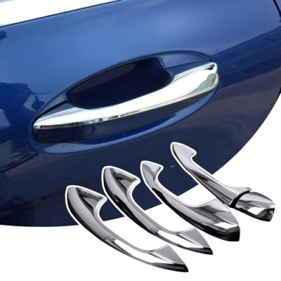 Immagine di DIYUCAR Copertura cromata per maniglia della portiera dell&#039;auto in ABS Benz Classe A A180 A200 A250 W177 V177 2019 2020 accessori (argento polacco)