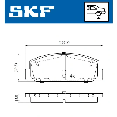 Immagine di SKF VKBP 90587 Kit pastiglie freno Non predisposto per contatto segnalazione usura MAZDA: RX 7 III, 626 V SW
