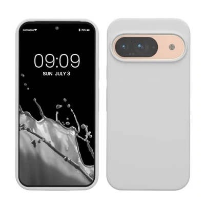 Immagine di kwmobile Custodia Compatibile con Google Pixel 9 Cover Back Case per Pro Protezione Smartphone in Silicone TPU Ricarica Wireless bianco matt
