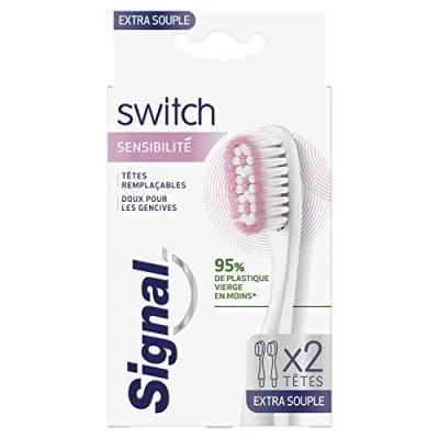 Immagine di Signal Switch testine sostituibili Sensibilità Extra Morbide, per Spazzolino da denti Switch, Morbido le gengive, x2