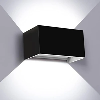 Immagine di Kingwei 20W Lampada da parete 6000K Bianco Freddo Moderno applique led Angolo del Fascio Regolabile aplique esterni IP65 Impermeabile interno（Nero）