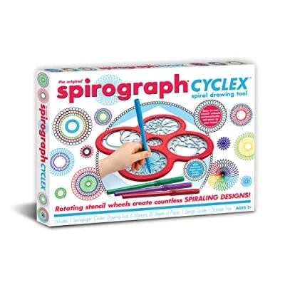 Immagine di Silverlit SPIROGRAPH Cyclex Tempo libero creativo Creazione di spirali all&#039;infinito con le ruote rotanti! 1 forma, 6 pennarelli colorati, guida alla realizzazione e 20 fogli Da disegno. 5