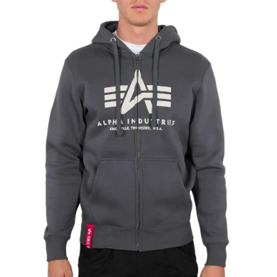 Immagine di Alpha Industries Basic Hoody Felpa con zip, Uomo, Taglia: 3XL, Greyblack