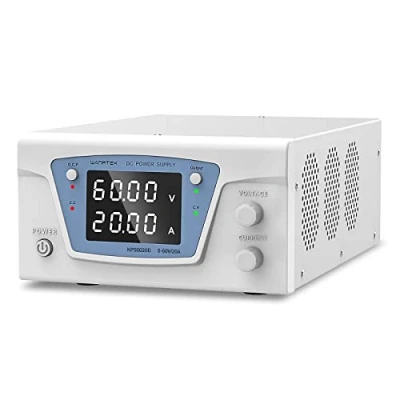 Immagine di alimentatore da laboratorio DC 0 60V/0 20A, regolatore di tensione variabile, regolabile con pulsante OUTPUT, manopola encoder
