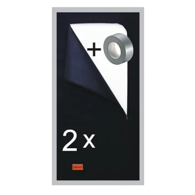 Immagine di 2 pacchi Porta con cerniera antipolvere + NASTRO, realizzata in tessuto di polipropilene spesso 220 cm x 110 cm. Protezione per porte edifici eccezionalmente durature