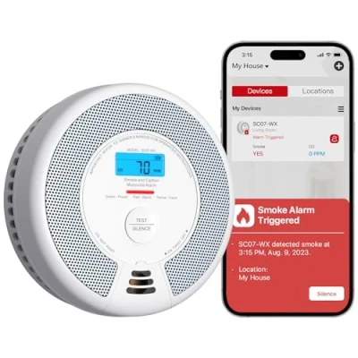 Immagine di X Sense Wi Fi Rilevatori di Fumo e Monossido Carbonio con Batteria Sostituibile, Compatibile l&#039;Applicazione Home Security, Conforme Alle Norme EN 14604 50291, SC07 WX, 1 Pezzo