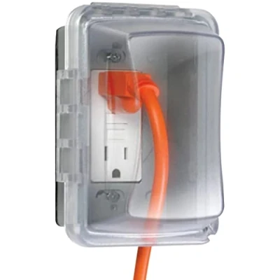 Immagine di TayMac MM510C Coperchio per presa singola orizzontale/verticale, resistente alle intemperie, profondità 9,5 cm, trasparente
