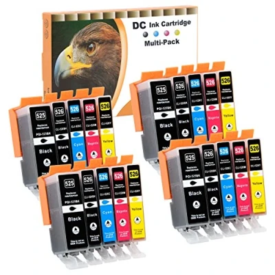 Immagine di D&amp;C 20x Cartucce d&#039;inchiostro compatibili per Canon PGI 525 CLI 526 Pixma IP4850 IP4900 MG5140 MG5150 MG5240 MX710 MX715 MG6100 MG6150 MG6200 IP4950 IX6550 MG5300 MG5340 MG5350 MG6250