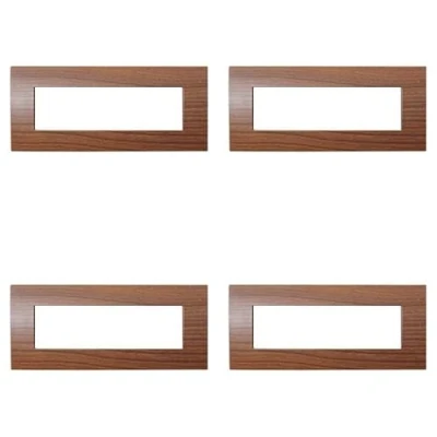 Immagine di 4 Pezzi Placca Compatibile Con Vimar Arke, Placche In Plastica (7 Posti/Moduli,Radica)