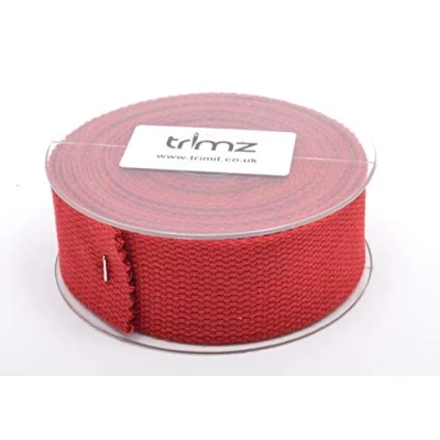Immagine di Trimz Fettuccia in cotone resistente, 5 m x 40 mm, colore: rosso scuro