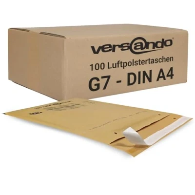 Immagine di Versando LUPOBG100, buste imbottite, 250 x 350 mm , G7 (17) G/4, marrone / oro, 100 pezzi