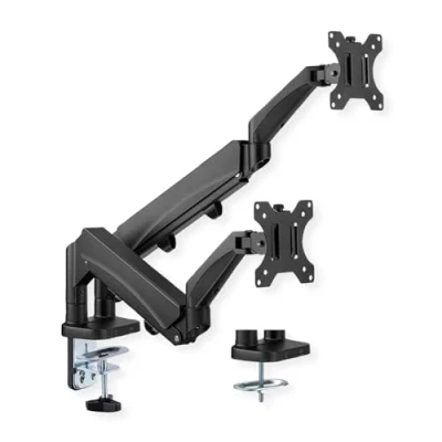 Immagine di Value 2 vie Supporto da tavolo per monitor 43,2 cm (17) 81,3 (32) Nero Ruotabile, Regolabile in altezza